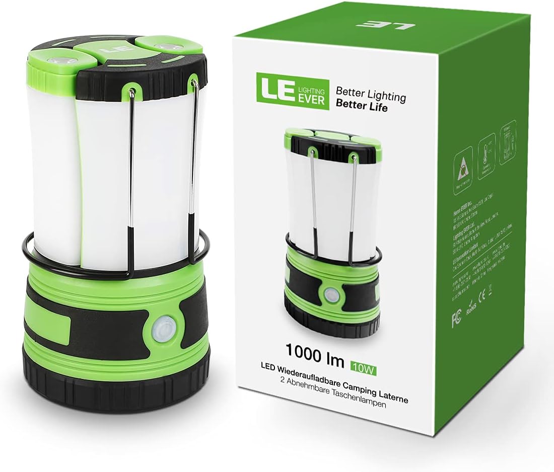 ランタン ledランタン キャンプランタン 懐中電灯 2本分離できる 【超高輝度1000ルーメン/充電式と乾電池併用/2段階調光/4つ点灯モード/マグネットとフック付き/防水防滴】 USBケーブル付き 車中泊用 バーベキュー キャンプ 夜釣り 台風 災害 常備灯 停電 緊急 非常用 防災 ライト お花見 夜桜 観桜