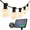 Lepro ソーラー LEDストリングライト 防雨 USB充電式 25ft 25球 G40 屋内/屋外 エジソン風 カフェ 庭 ガーデン ウェディング用 誕生日 パーティー電飾 祭り 商店街