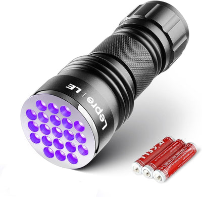 Lepro ブラックライト uvライト 釣り レジン用 紫外線 硬化 21LED UV 懐中電灯ブルー アルミ合金材質 単4形電池付属 uvレジン ペットのオシッコ汚れを発見 目には見えない汚れに対策に