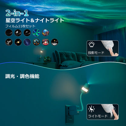 Lepro 星空ライト 2in1 ナイトライト&星空投影 家庭用プラネタリウム USB給電式 天井 壁 プレゼント 雰囲気