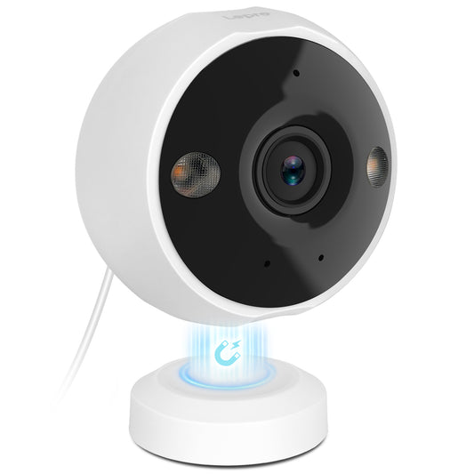 Lepro 見守りカメラ 防犯カメラ マグネット式 工事不要 300万画素 2K 室内監視カメラ ペット/赤ちゃん/高齢者介護 常時録画 SDカード/AWSクラウド 屋内玄関屋外倉庫の鉄製ゲート IP65防水 Wi-Fi Alexa対応 AI検知 カラー暗視 双方向通話 警報通知