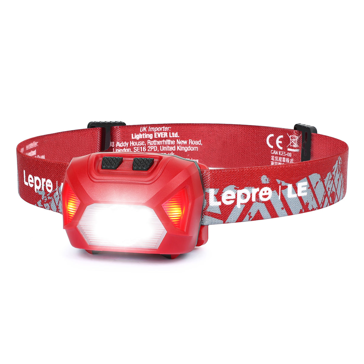 Lepro ヘッドライト 電池式 LED ヘッドランプ 高輝度 ledヘッドライト 6種点灯モード 単4形電池対応【赤＆白ライト/スポット・ワイドLED搭載/SOS点滅/実用点灯22時間/IPX4防水/角度調整可/CE ROHS認証済み】 釣り 登山 キャンプ アウトドア 災害 停電用 散歩 作業 小型 夜釣りに最適 ヘッド ライト（レッド）