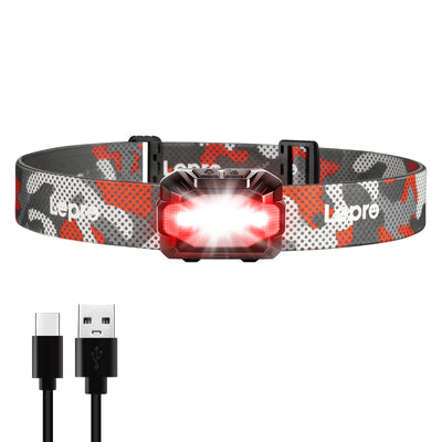Lepro ヘッドライト 充電式/乾電池式 led ヘッドランプ ledヘッドライト 防水 釣り ライト 登山 【ハイブリッドタイプ/300lm高輝度/10つ点灯モード/最大90時間点灯/IPX4防水/90°角度調整可/軽量/スポット・ワイド切替/USB-C充電ケーブル付き】専用充電池付属/単4形電池3本 (別売り) ヘルメット 明るい 停電 防災 作業 散歩