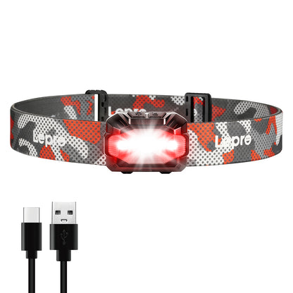 Lepro ヘッドライト 充電式/乾電池式 led ヘッドランプ ledヘッドライト 防水 釣り ライト 登山 【ハイブリッドタイプ/300lm高輝度/10つ点灯モード/最大90時間点灯/IPX4防水/90°角度調整可/軽量/スポット・ワイド切替/USB-C充電ケーブル付き】専用充電池付属/単4形電池3本 (別売り) ヘルメット 明るい 停電 防災 作業 散歩