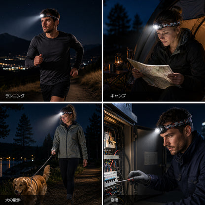 Lepro ヘッドライト 充電式/乾電池式 led ヘッドランプ センサー付き ledヘッドライト 防水 釣り ライト 登山 【ハイブリッドタイプ/450lm高輝度/10つ点灯モード/最大30時間点灯/IPX4防水/90°角度調整可/軽量/スポット・ワイド切替/USB-C充電】専用充電池付属/単4形電池3本 (別売り) 明るい ヘッド・ライト ヘルメット 停電 防災 作業 散歩