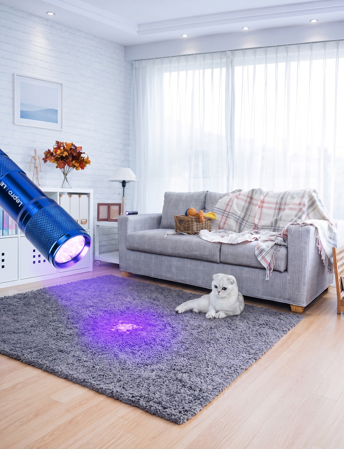 Lepro ブラックライト led uvライト レジン用 硬化 紫外線ライト 釣り IPX4防水 単4形電池付属 (ブルー)