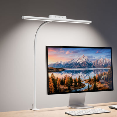 Lepro デスクライト クランプ グリップライト クランプライト T型 led 750lm超高輝度 目に優しい 電気スタンド スタンドライト DCアダプター付き【一体型LED光源/5段階色温度・明るさ/調光調色/明るい/Ra80演色/360°角度調整可能/独立タッチボタン制御/1.8Mケーブル/コンセント付き】卓上照明 卓上ライト アームライト 台灯 学習机 勉強机 読書灯