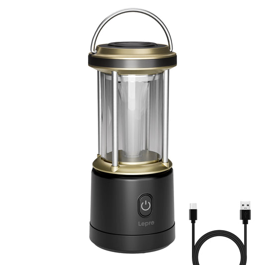 Lepro LEDランタン 【超高輝度2000ルーメン】 電池式・充電式 2way給電 20W 無段階調光 4色切替（昼光色・電球色・混合・赤色点滅） IPX4防水 連続点灯20時間 Type-C充電式 単3電池対応可 モバイルバッテリー機能 キャンプランタン 防災 停電 台風対策 登山 夜釣り アウトドア ライト ブラック