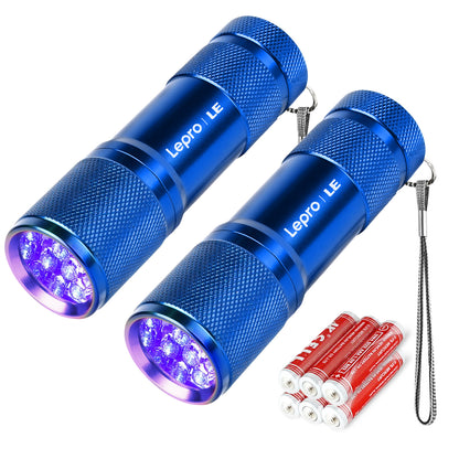 Lepro ブラックライト led uvライト レジン用 硬化 紫外線ライト 釣り IPX4防水 単4形電池付属 (ブルー)