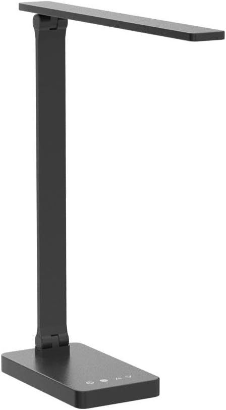 Lepro デスクライト led 目に優しい DCアダプター付き 電気スタンド USBポート付き 卓上 超高輝度 照明とデバイス充電を両立【電球色・白色・昼光色/タッチセンサー操作/調色調光/明るい/5段階明るさ/多角度調整/コンセント付き】 人気 省エネ おしゃれ テーブルライト 学習机 台灯 勉強 ライトすたんど ブックライト 読書灯 (ブラック)