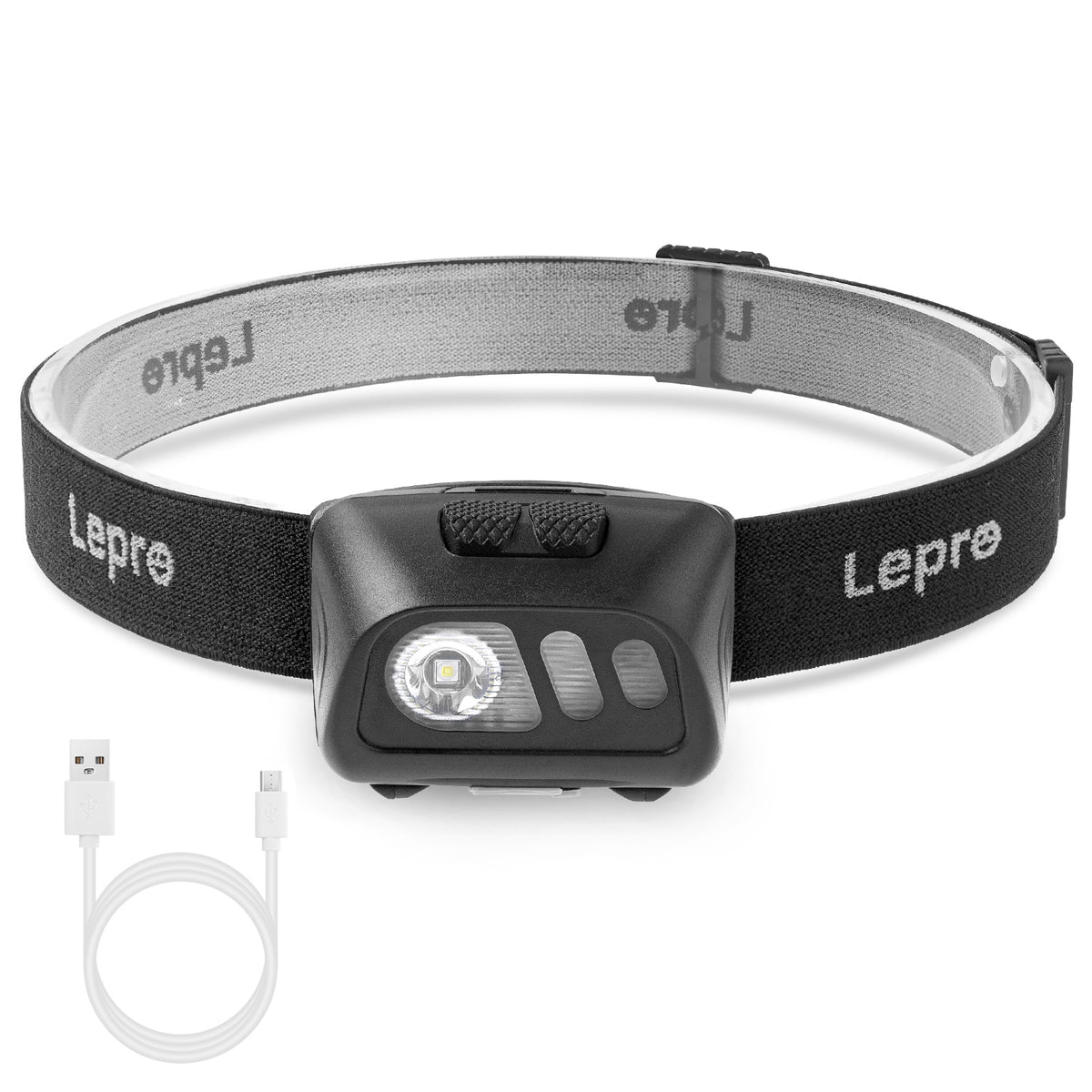 Lepro ヘッドライト 充電式 LED ヘッドランプ 防水 センサー付き 明るい ledヘッドライト 【白光＆赤光/5つ点灯モード/実用点灯20時間/60°角度調整可/USBケーブル付き】 夜釣り 登山 キャンプ 作業 頭につけるライト ジョギング ハイキング アウトドア 災害 停電対策 防災用 ヘッド ライト