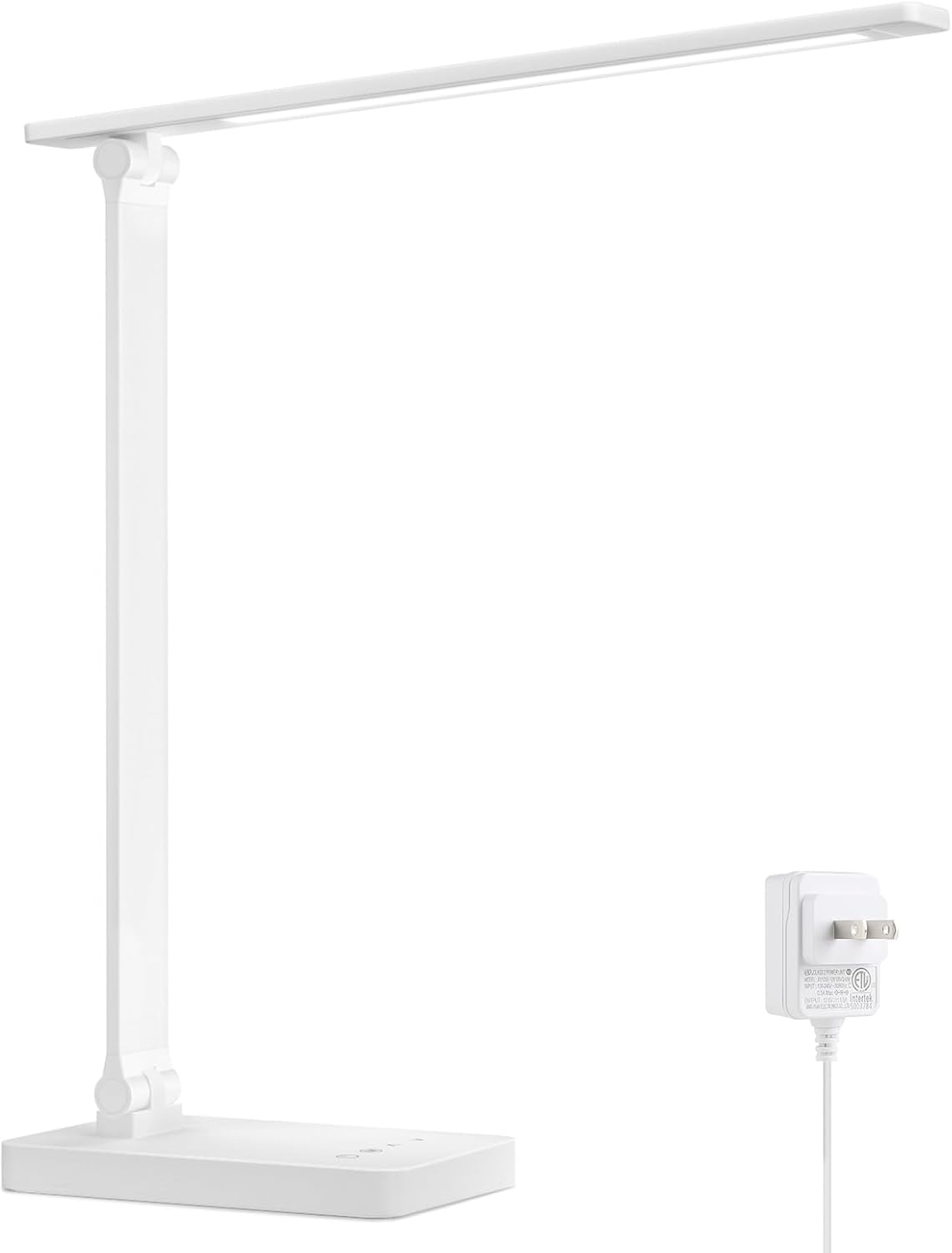 Lepro デスクライト led 目に優しい DCアダプター付き 電気スタンド 800lm超高輝度 卓上ライト おしゃれ テーブルライト【5段階色温度・明るさ/調光調色/タッチセンサー操作/多角度調整/コンセント付き】 人気 省エネ 学習机 台灯 勉強 机 明るい ブックライト 読書灯 (ホワイト)