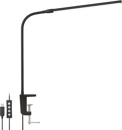 Lepro クランプライト デスクライト クランプ led 目に優しい 電気スタンド スタンドライト 【電球色・白色・昼光色/10段階明るさ/5W省エネ/明るい/Ra80演色/360°角度調整可能/独立ボタン制御/USB給電式/1.5Mケーブル】 テーブル 卓上照明 卓上ライト 台灯 学習机 勉強机 読書灯 (ブラック)