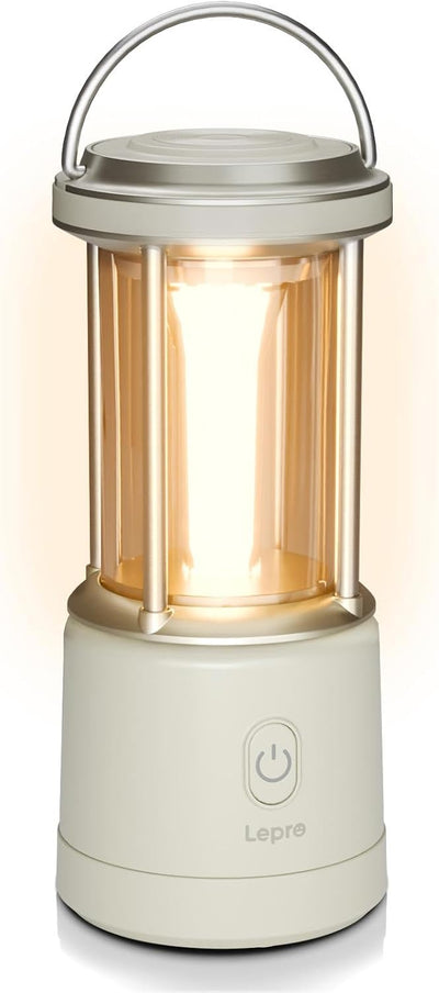 Lepro LEDランタン 電池式 【超高輝度1100ルーメン/無段階調光】 キャンプランタン 単3電池対応 4色切替（昼光色・電球色・混合・赤色点滅） IPX4防水 連続点灯45時間 高輝度 大光量 防災 停電 台風対策 登山 夜釣り アウトドア ライト ホワイト