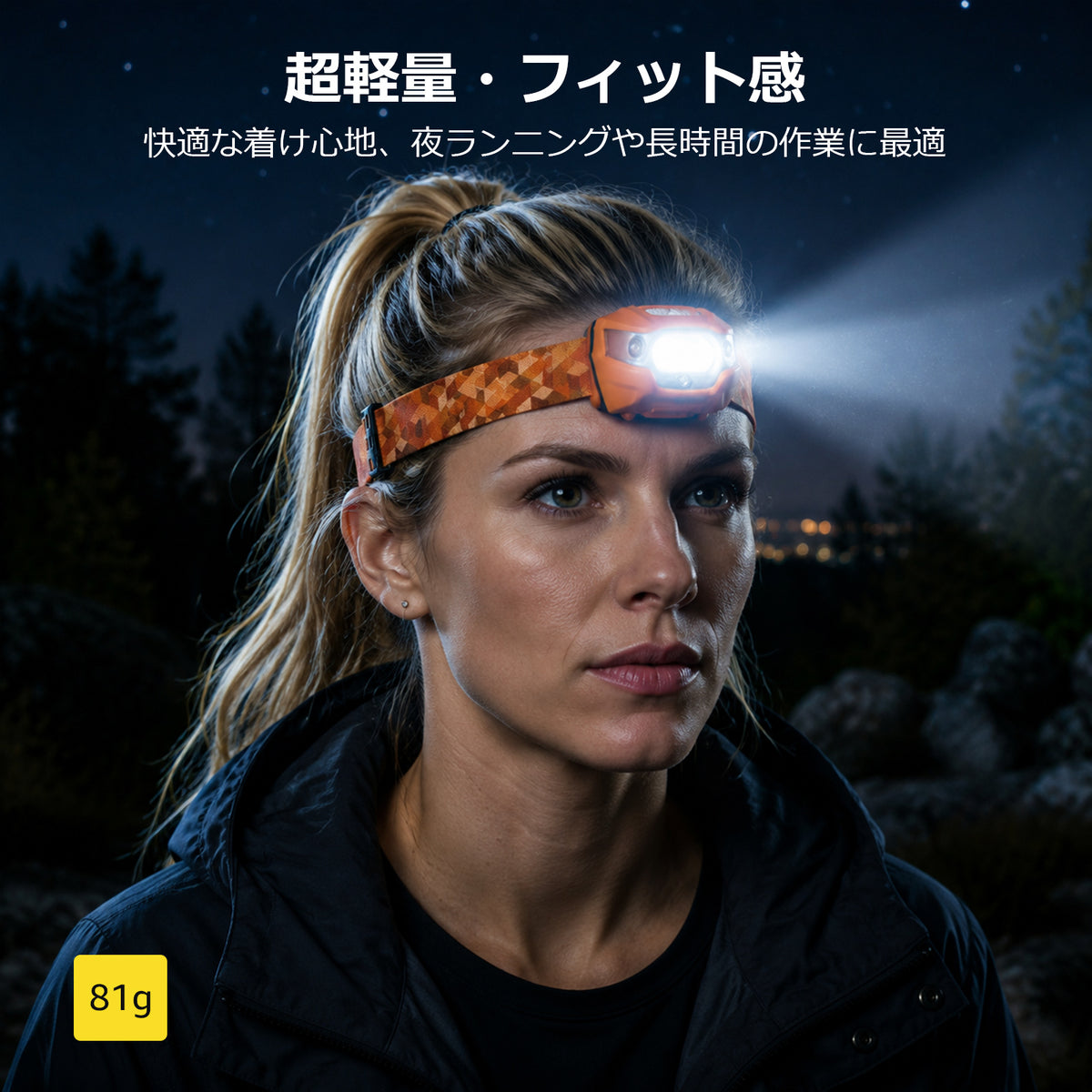 Lepro ヘッドライト 充電式 300lm高輝度 ledヘッドライト 釣り ヘッドランプ USB-C充電 登山 白＆赤 ledライト【5つ点灯モード/3時間満充電/実用点灯37時間】 防水 照射角度調整可 軽量 キャンプ 散歩 アウトドア 災害 停電用 （オレンジ）