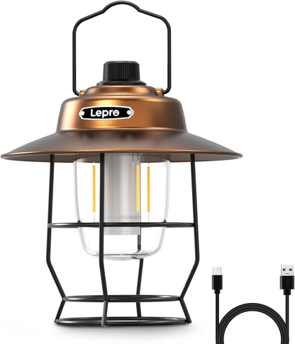 Lepro ランタン USB充電式 レトロ LEDランタン おしゃれ キャンプランタン アンティーク風 ソロキャンプ【高輝度/昼光色・電球色・昼白色切替/無段階調光/モバイルバッテリー機能/電池残量インジケータ付き】クラシカル らんたん アウトドア キャンプ 登山 夜釣り 防災 停電 緊急 非常用 [PR330039-JP]