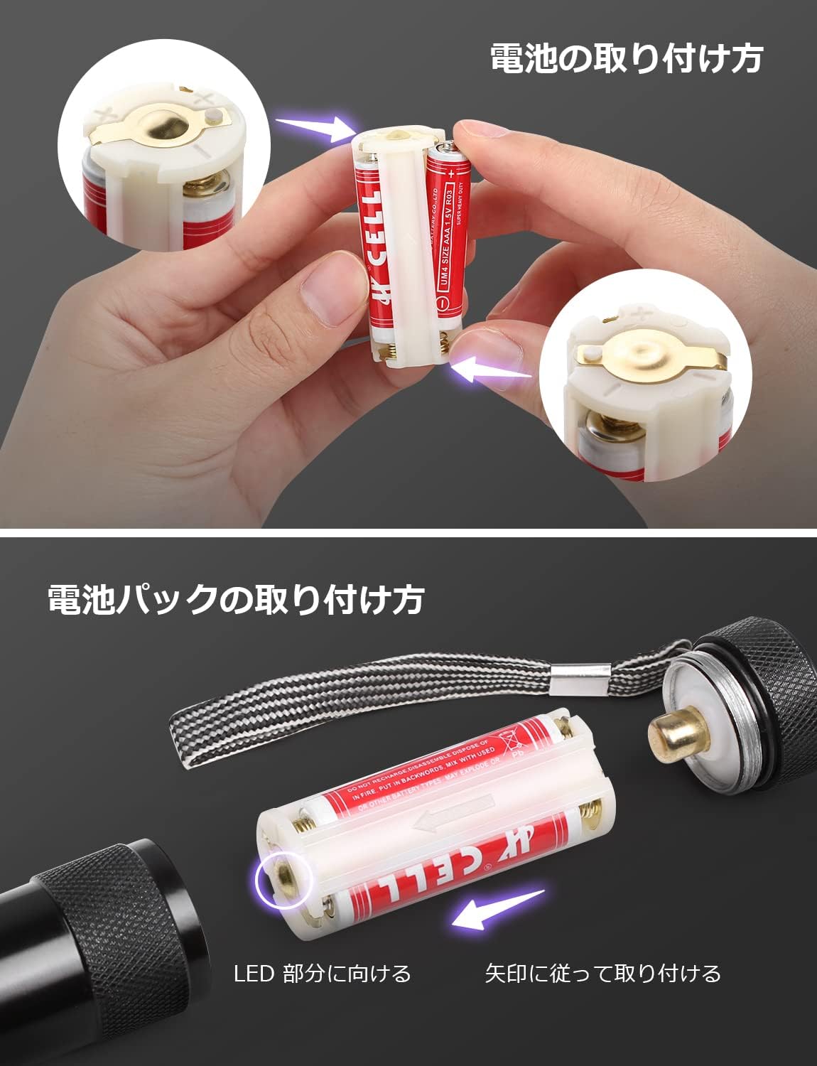 Lepro ブラックライト led uvライト レジン用 硬化 紫外線 釣り IPX4防水 アルミ製 高耐久 ハンディ uvレジン 懐中電灯 単4形電池付属 ペットのオシッコ汚れ対策に 62g超軽量 (ブラック)