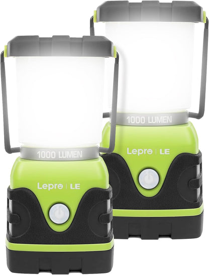 Lepro LED ランタン キャンプランタン 【超高輝度 1000ルーメン/実用点灯12-240時間/電池式/昼光色・昼白色・電球色切替/4つ点灯モード/無段階調光調色/防滴仕様】ソロキャンプ アウトドア キャンプ 登山 夜釣り 防災 停電 緊急 非常用 LEDランタン お花見 夜桜 観桜 グリーン 2個パック[3300002-2]
