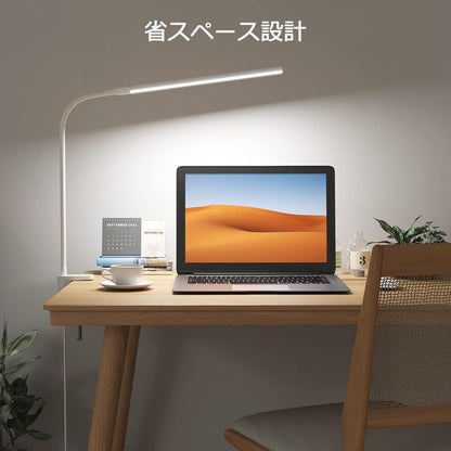 Lepro デスクライト クランプ led 目に優しい クランプライト スタンドライト 電気スタンド 【電球色・白色・昼光色/10段階明るさ/5W省エネ/Ra80演色/明るい/独立ボタン制御/360°角度調整可能/USB給電式/1.5Mケーブル】 卓上ライト 台灯 卓上照明 勉強机 学習机 読書灯 テーブル (ホワイト)