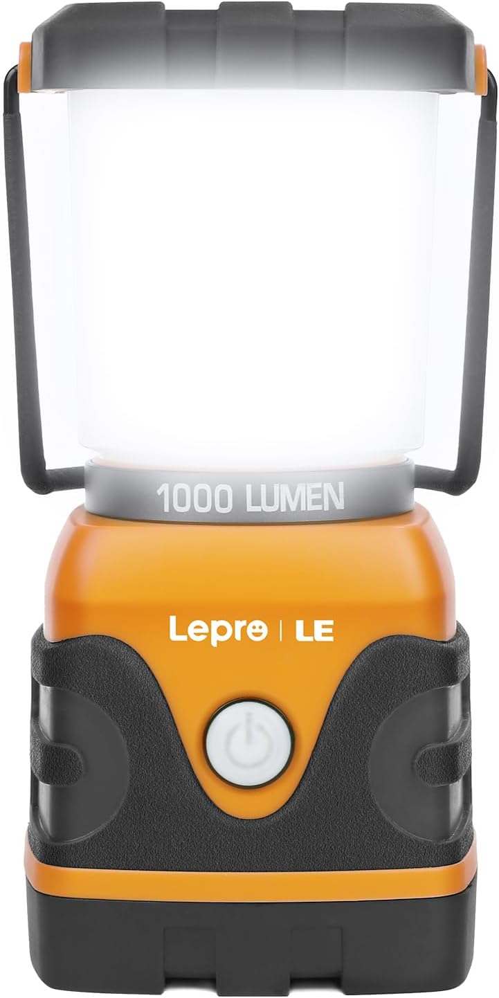 Lepro LED ランタン キャンプランタン 【超高輝度 1000ルーメン/実用点灯12-240時間/電池式/昼光色・昼白色・電球色切替/4つ点灯モード/無段階調光調色/防滴仕様】ソロキャンプ アウトドア キャンプ 登山 夜釣り 防災 停電 緊急 非常用 LEDランタン オレンジ[3300002-OG]