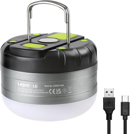 Lepro ランタン ledランタン USB充電式 小型 温白色3500-4300K スポットライト付き 5種類点灯モード 3600mAh モバイルバッテリー機能 マグネット付き アウトドア携帯キャンプ用品/応急 防災 停電用