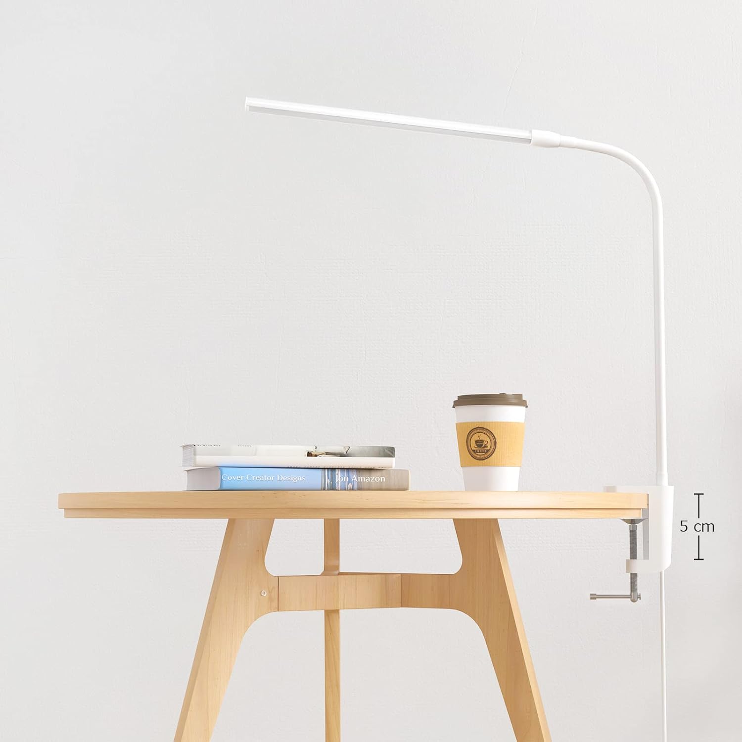 Lepro デスクライト クランプ led 目に優しい クランプライト スタンドライト 電気スタンド 【電球色・白色・昼光色/10段階明るさ/5W省エネ/Ra80演色/明るい/独立ボタン制御/360°角度調整可能/USB給電式/1.5Mケーブル】 卓上ライト 台灯 卓上照明 勉強机 学習机 読書灯 テーブル (ホワイト)