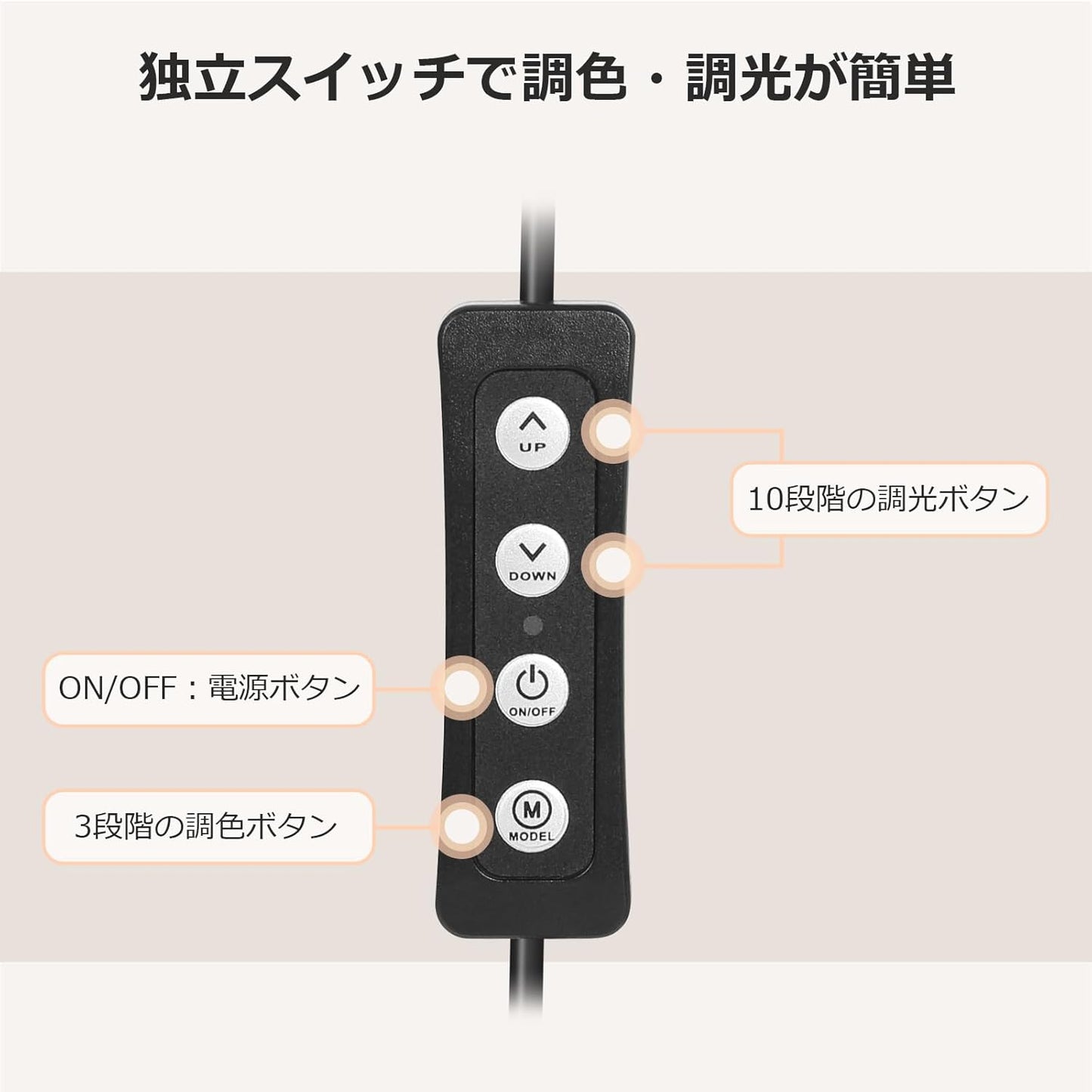 Lepro クランプライト デスクライト クランプ led 目に優しい 電気スタンド スタンドライト 【電球色・白色・昼光色/10段階明るさ/5W省エネ/明るい/Ra80演色/360°角度調整可能/独立ボタン制御/USB給電式/1.5Mケーブル】 テーブル 卓上照明 卓上ライト 台灯 学習机 勉強机 読書灯 (ブラック)