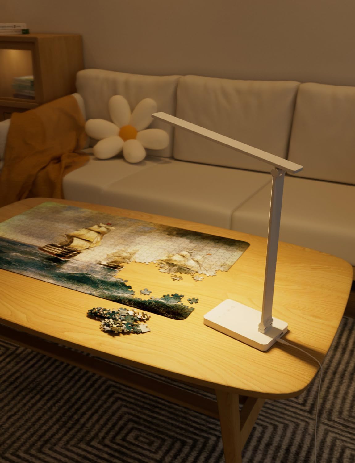 Lepro デスクライト led 目に優しい DCアダプター付き 電気スタンド 800lm超高輝度 卓上ライト おしゃれ テーブルライト【5段階色温度・明るさ/調光調色/タッチセンサー操作/多角度調整/コンセント付き】 人気 省エネ 学習机 台灯 勉強 机 明るい ブックライト 読書灯 (ホワイト)