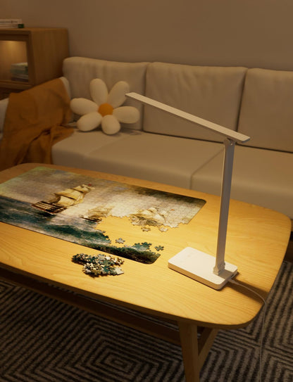 Lepro デスクライト led 目に優しい DCアダプター付き 電気スタンド 800lm超高輝度 卓上ライト おしゃれ テーブルライト【5段階色温度・明るさ/調光調色/タッチセンサー操作/多角度調整/コンセント付き】 人気 省エネ 学習机 台灯 勉強 机 明るい ブックライト 読書灯 (ホワイト)