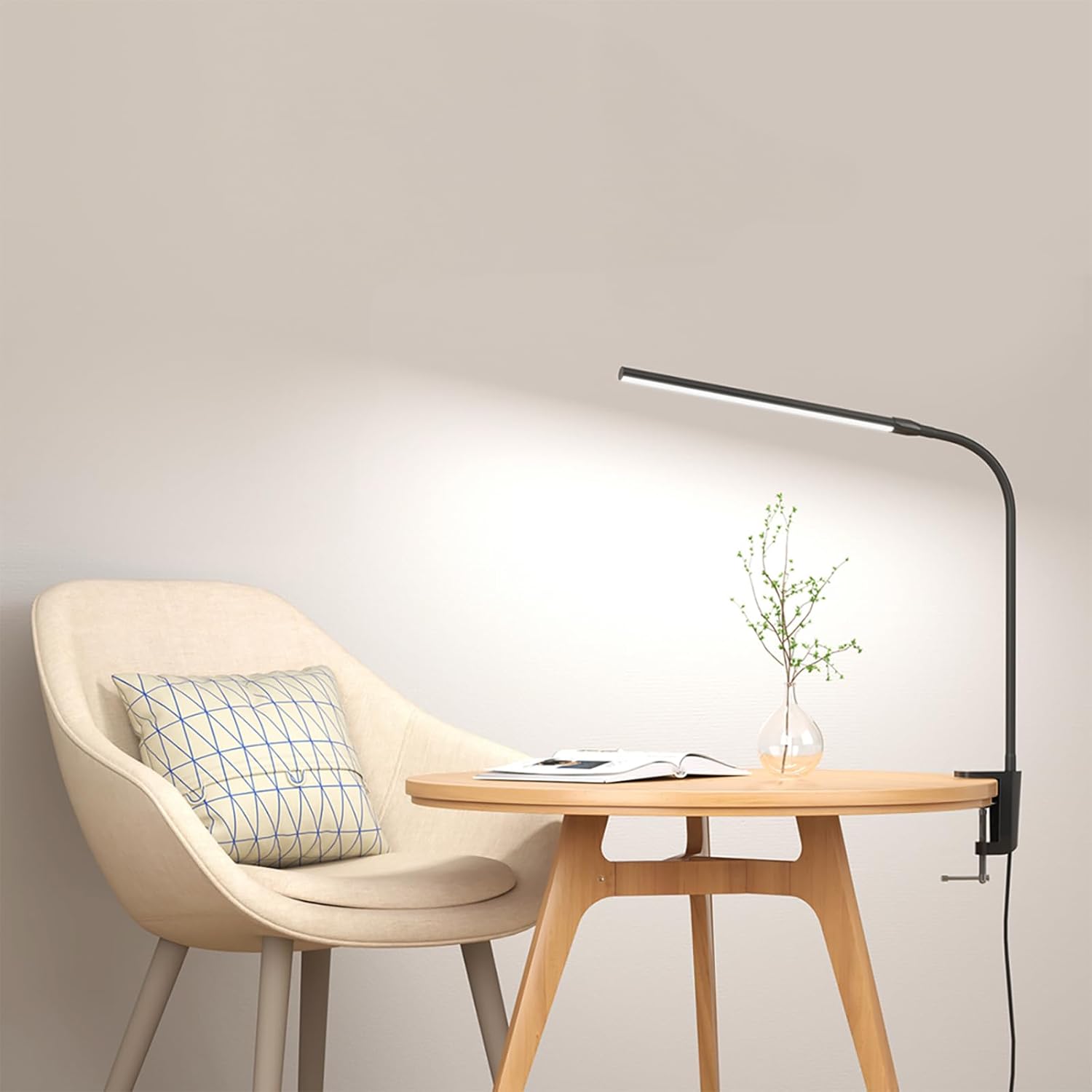 Lepro クランプライト デスクライト クランプ led 目に優しい 電気スタンド スタンドライト 【電球色・白色・昼光色/10段階明るさ/5W省エネ/明るい/Ra80演色/360°角度調整可能/独立ボタン制御/USB給電式/1.5Mケーブル】 テーブル 卓上照明 卓上ライト 台灯 学習机 勉強机 読書灯 (ブラック)