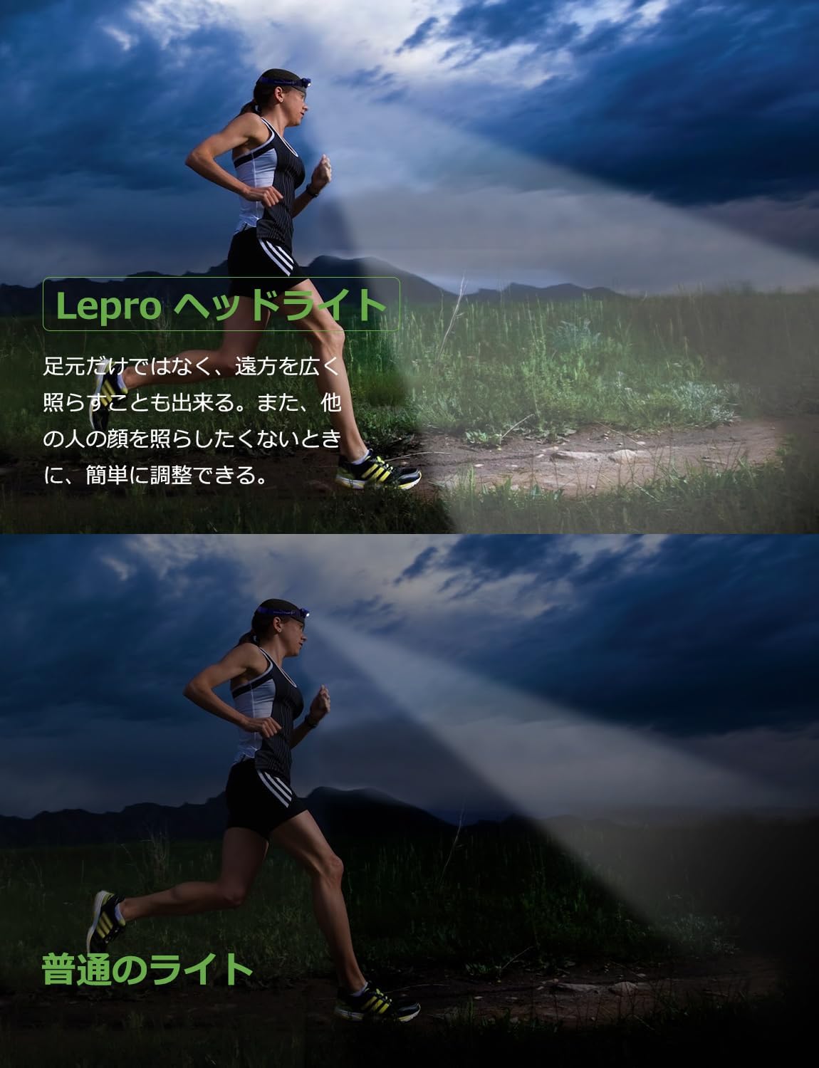 Lepro ヘッドライト 充電式 300lm高輝度 ledヘッドライト 釣り ヘッドランプ USB-C充電 登山 白＆赤 ledライト【5つ点灯モード/3時間満充電/実用点灯37時間】 防水 照射角度調整可 軽量 キャンプ 散歩 アウトドア 災害 停電用