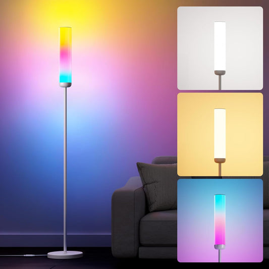 Lepro AI フロアライト O1 スタンドライト 間接照明 おしゃれ フロアランプ スマート【2,300lm/超明るい/電球色・昼白色・昼光色・虹色・1,600万色/Alexa対応/音声操作/DIY機能/音楽同期】 ルームライト 照明 スタンド フロア スマホ操作 かんせつ照明 寝室