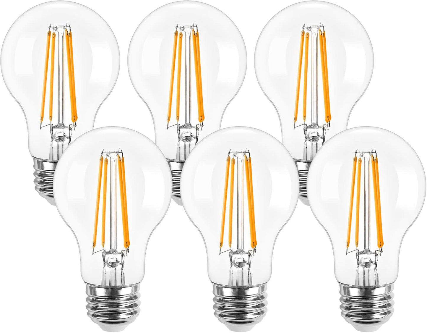 【E26】Lepro led電球 e26 led 60W形 6個入り 電球色 フィラメント電球 一般電球形 2700K クリアタイプ 非調光 800lm おしゃれ 省エネ PSE認証済み シーリング ペンダント スタンド ブラケット適用 インテリア 装飾用 玄関 階段 廊下 トイレ リビング ダイニング 店舗 レストラン 節電と明るさが両立