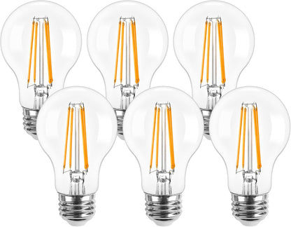 【E26】Lepro led電球 e26 led 60W形 6個入り 電球色 フィラメント電球 一般電球形 2700K クリアタイプ 非調光 800lm おしゃれ 省エネ PSE認証済み シーリング ペンダント スタンド ブラケット適用 インテリア 装飾用 玄関 階段 廊下 トイレ リビング ダイニング 店舗 レストラン 節電と明るさが両立