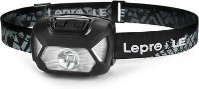 Lepro ヘッドライト 電池式 LED ヘッドランプ 高輝度 ledヘッドライト 6種点灯モード 単4形電池対応【赤＆白ライト/スポット・ワイドLED搭載/SOS点滅/実用点灯22時間/IPX4防水/角度調整可/CE ROHS認証済み】 釣り 登山 キャンプ アウトドア 災害 停電用 散歩 作業 小型 夜釣りに最適 ヘッド ライト（ブラック）