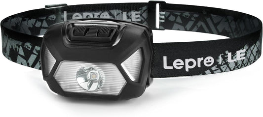 Lepro ヘッドライト 電池式 LED ヘッドランプ 高輝度 ledヘッドライト 6種点灯モード 単4形電池対応【赤＆白ライト/スポット・ワイドLED搭載/SOS点滅/実用点灯22時間/IPX4防水/角度調整可/CE ROHS認証済み】 釣り 登山 キャンプ アウトドア 災害 停電用 散歩 作業 小型 夜釣りに最適 ヘッド ライト（ブラック）