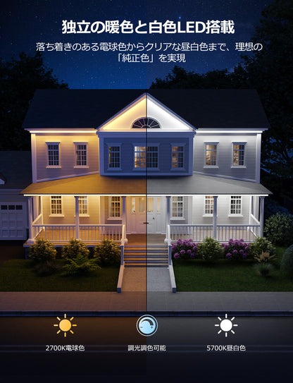Lepro SW1 LEDテープライト 防水 屋内外 RGBCW＋IC 流れる光 29V プロ仕様 1600万色+電球色+昼白色 AI自動生成 WiFi/Alexa対応 音楽同期 3M社製 9495LE超強力粘着 10mm幅 25μm厚銅基板 PSE認証 高耐久 取付簡単 庭/店舗/看板/装飾【Leproアプリ アカウント登録要】