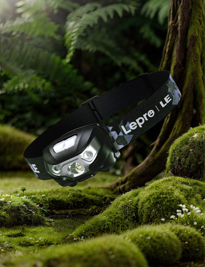 Lepro ヘッドライト 充電式 300lm高輝度 ledヘッドライト 釣り ヘッドランプ USB-C充電 登山 白＆赤 ledライト【5つ点灯モード/3時間満充電/実用点灯37時間】 防水 照射角度調整可 軽量 キャンプ 散歩 アウトドア 災害 停電用