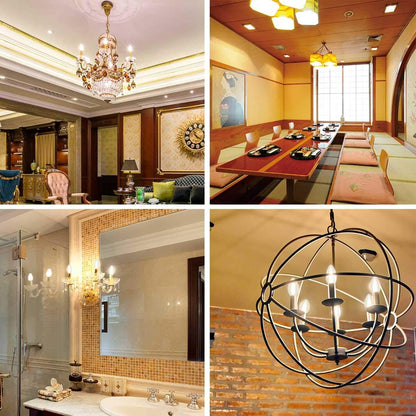 【E17】Lepro LED電球 E17 全方向 40W形相当 電球色 シャンデリア電球 6個パック 非調光型 口金直径17mm C35 フィラメント 高演色性 クリアタイプ 密閉器具対応 4W 省エネ シャンデリア風 蝋燭型 レトロ キャンドル led照明 日本PSE認証済