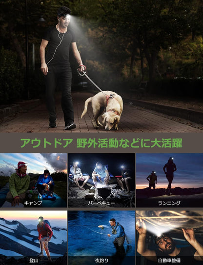 Lepro ヘッドライト 充電式 300lm高輝度 ledヘッドライト 釣り ヘッドランプ USB-C充電 登山 白＆赤 ledライト【5つ点灯モード/3時間満充電/実用点灯37時間】 防水 照射角度調整可 軽量 キャンプ 散歩 アウトドア 災害 停電用