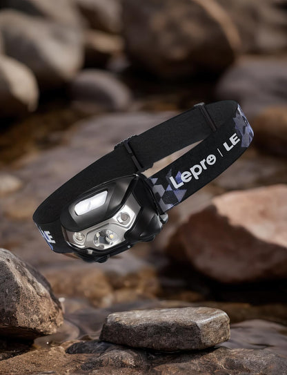 Lepro ヘッドライト 充電式 300lm高輝度 ledヘッドライト 釣り ヘッドランプ USB-C充電 防水 登山【5つ点灯モード/3時間満充電/実用点灯37時間/照射角度調整可/白＆赤 ledライト】高輝度 軽量 キャンプ 散歩 アウトドア 災害 停電用（2個入り）