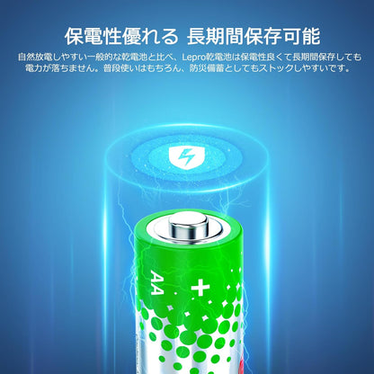 Lepro 単3形 アルカリ乾電池 100本セット ハイパワー 1.5V 2800mAh大容量 液漏れ防止 耐久 長持ち 長期間保存可能 乾電池式モバイルバッテリー おもちゃ 電池式ランタン 懐中電灯 時計 リモコン 携帯ラジオ 防災用 LR6 [PR130002-100]
