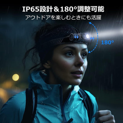 Lepro 充電式 ヘッドライト 600-1,000ルーメン 超高輝度 ledヘッドライト キャンプ 釣り 登山 【白光＆赤光/実用点灯14.5時間/IP65防塵防水/180°角度調整可/アルミ合金製/USB-C充電ケーブル付き】ハイキング ジョギング 作業 頭につけるライト 明るい 停電対応 防災用 LED ヘッドランプ