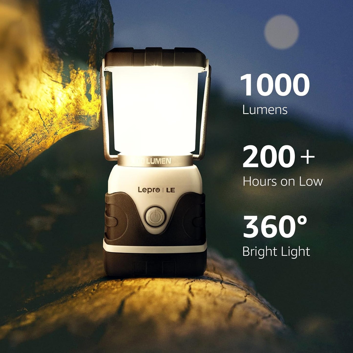 Lepro LED ランタン キャンプランタン 【超高輝度 1000ルーメン/実用点灯12-240時間/電池式/昼光色・昼白色・電球色切替/4つ点灯モード/無段階調光調色/防滴仕様】ソロキャンプ アウトドア キャンプ 登山 夜釣り 防災 停電 緊急 非常用 LEDランタン ホワイト[3300002-WH]