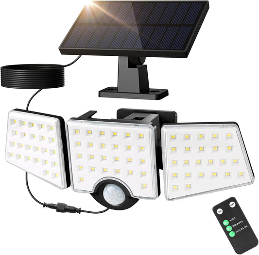 【最新一体型分離型設計・屋内屋外両用 】Lepro ソーラーライト 屋外 防水 センサーライト 人感センサー 超高輝度1000lm/IP65防水/リモコン付き/自動点灯・消灯 角度調整可能 ガーデンライト 防犯ライト ガーデン/駐車場/玄関/軒/庭/ガレージ（1個セット）