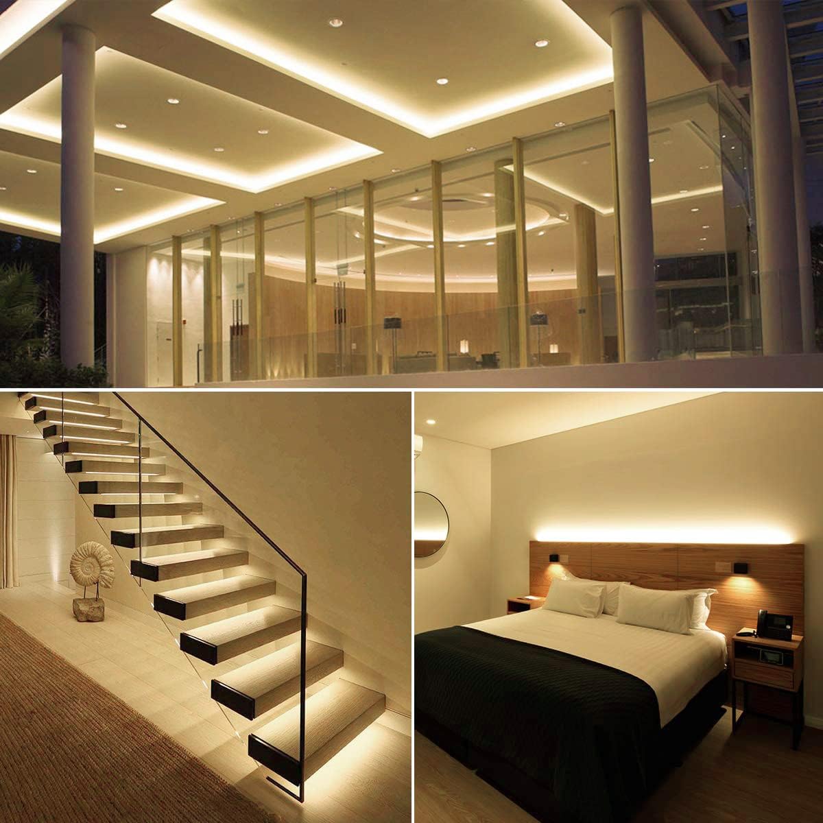 Lepro LEDテープライト 電球色 無段階調光 間接照明 5m 12v 高演色タイプ ストリップライト 切断可能 2835SMD 300LED高輝度 ストリングライト 寝室/お部屋/店舗/コレクション/看板照明