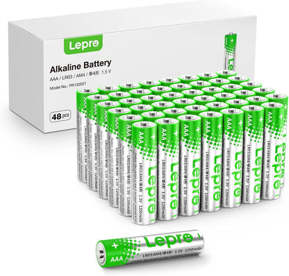 Lepro 単4形 アルカリ乾電池 48本セット ハイパワー 大容量 液漏れ防止 耐久 長持ち 長期間保存可能 おもちゃ 電池式ランタン 時計 リモコン 携帯ラジオ 防災用