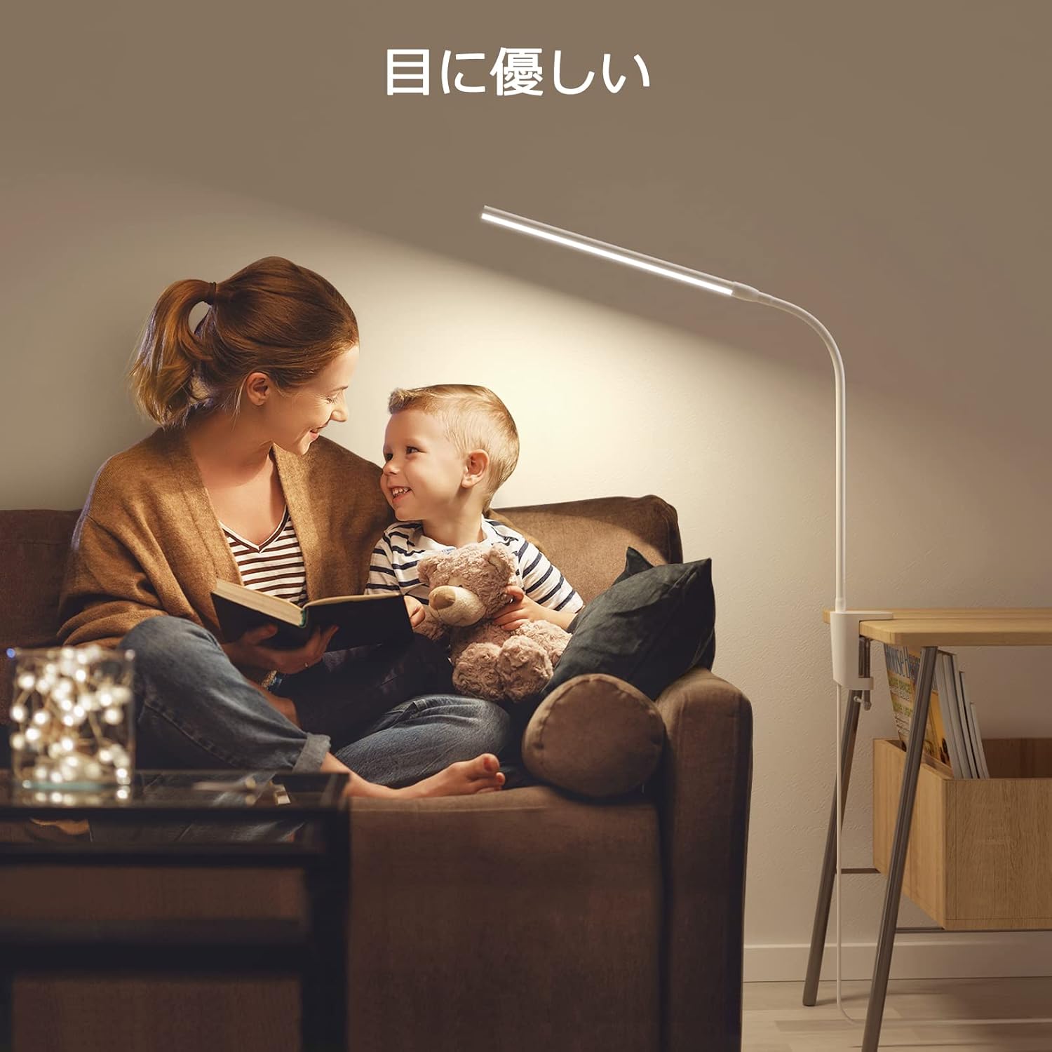 Lepro デスクライト クランプ led 目に優しい クランプライト スタンドライト 電気スタンド 【電球色・白色・昼光色/10段階明るさ/5W省エネ/Ra80演色/明るい/独立ボタン制御/360°角度調整可能/USB給電式/1.5Mケーブル】 卓上ライト 台灯 卓上照明 勉強机 学習机 読書灯 テーブル (ホワイト)