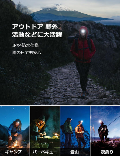 Lepro ヘッドライト 電池式 LED ヘッドランプ 2個セット 超高輝度 6種点灯モード ledヘッドライト 防水 軽量 キャンプ アウトドア ランニング 子供と大人向け