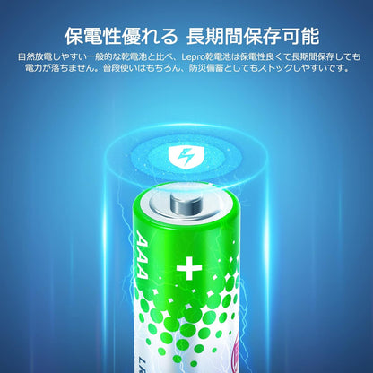 Lepro 単4形 アルカリ乾電池 48本セット ハイパワー 大容量 液漏れ防止 耐久 長持ち 長期間保存可能 おもちゃ 電池式ランタン 時計 リモコン 携帯ラジオ 防災用